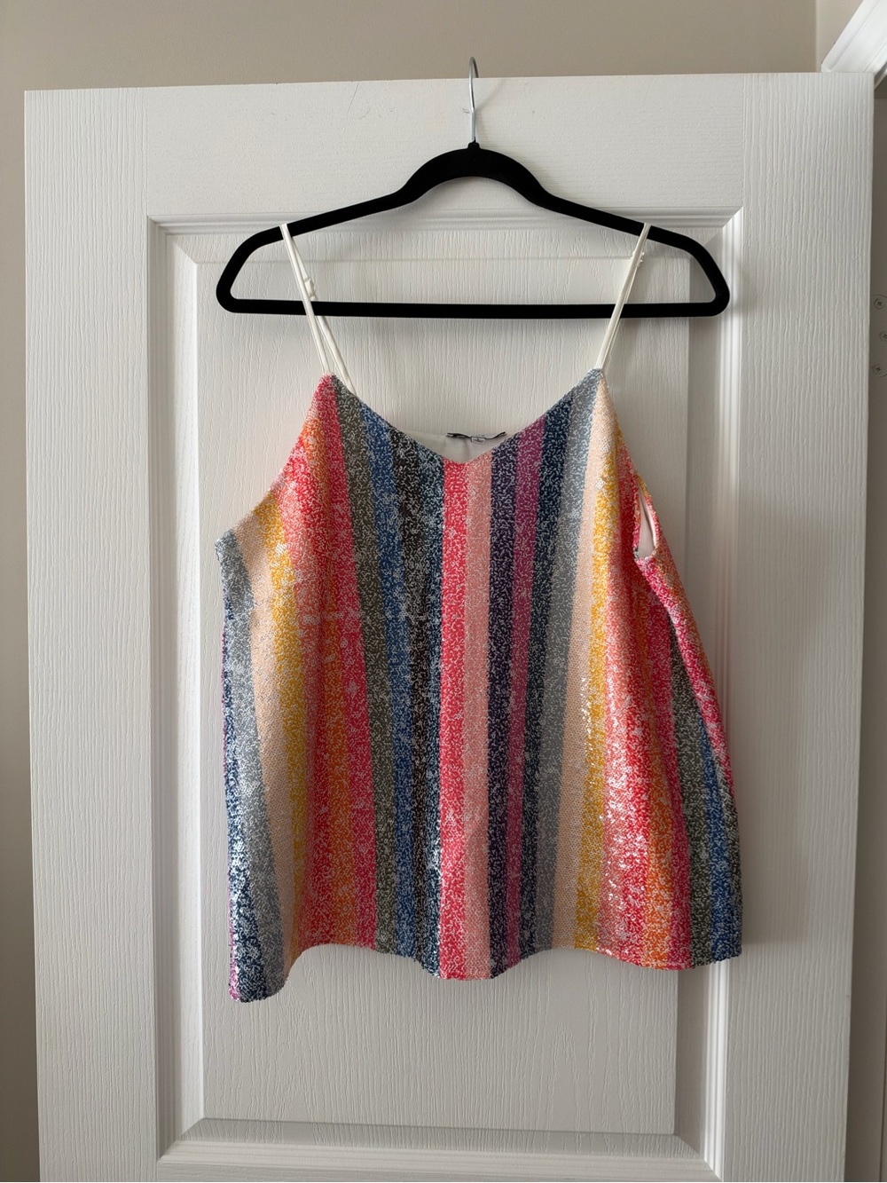 Fate Multi-Color Striped Sequin Cami